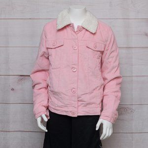 Girls FOREVER 21 Pink Cream Faux Fur Jacket 13/14